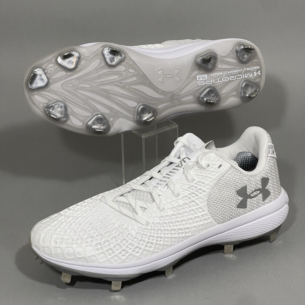 Under Armour Softball Cleats Women's 6 Metal Glyde 2.0 MT‎ White 3026601-100 USA